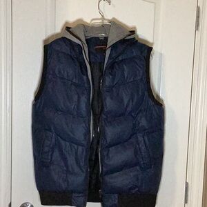 Vogue Prada Collection Jack & Dannu Men’s Puffer Vest Blue With Hood Quilted